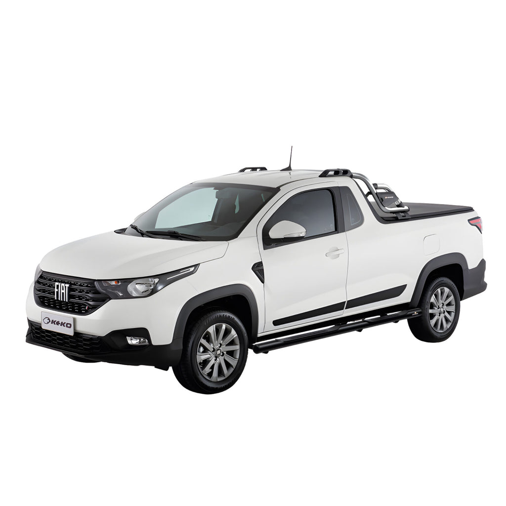 ESTRIBOS TUBULARES KEKO K1 ACERO FIAT STRADA CS/DC 21+ NEGRO