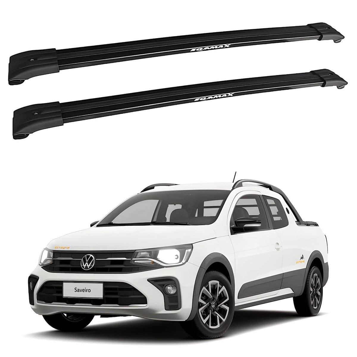 Barras Techo Eqmax Saveiro Extreme Doble Cabina 2023+ Negro