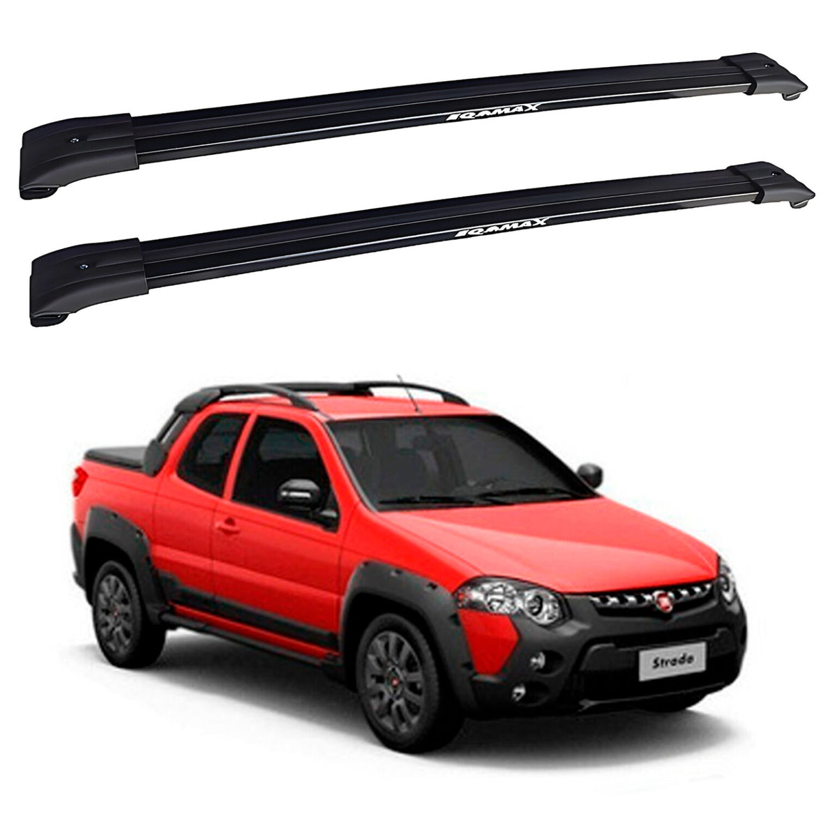 BARRAS DE TECHO EQMAX TRAVESSA FIAT STRADA 2015-2021 NEGRO