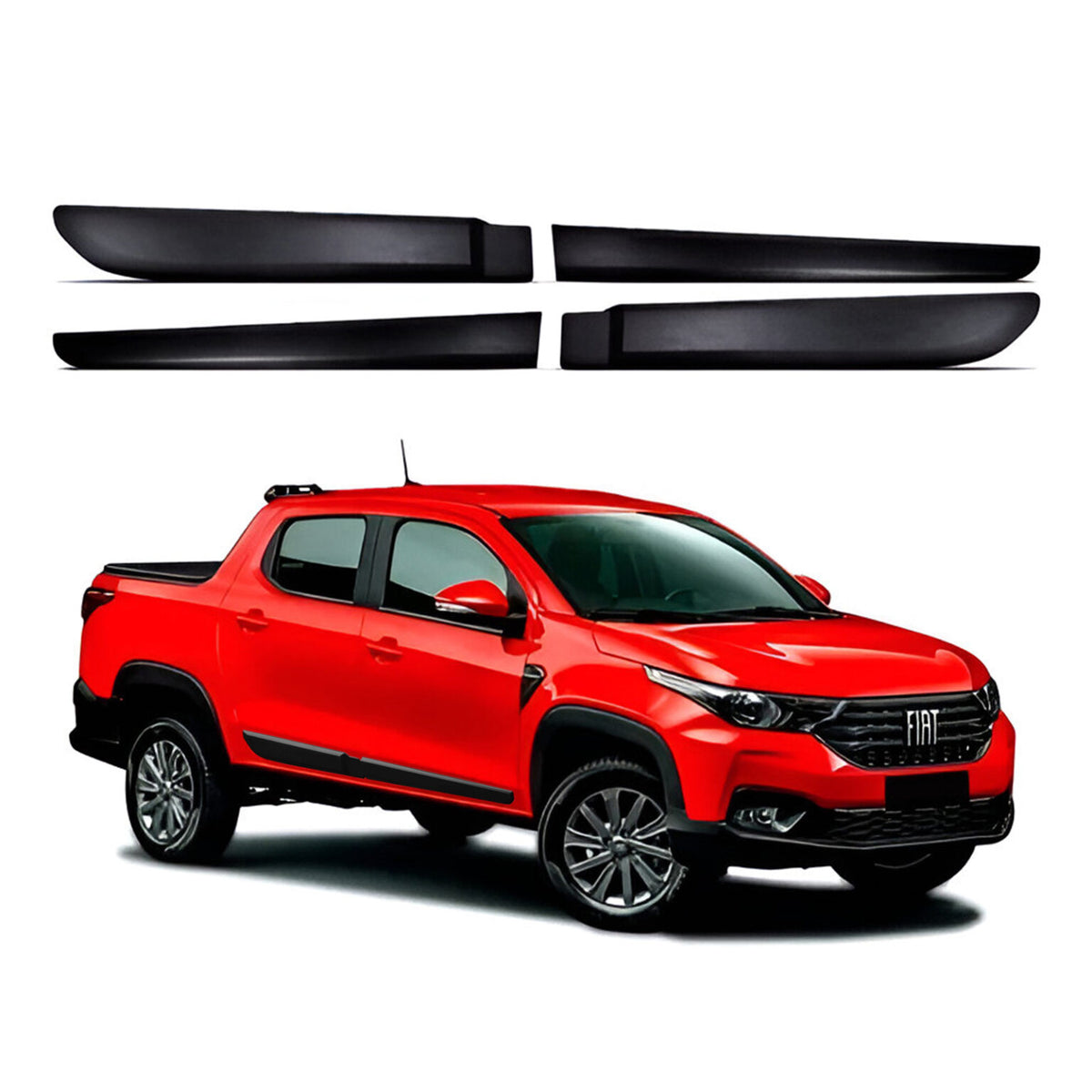 BAGUETAS LATERALES PLÁSTICO FIAT STRADA 2020+ NEGRO