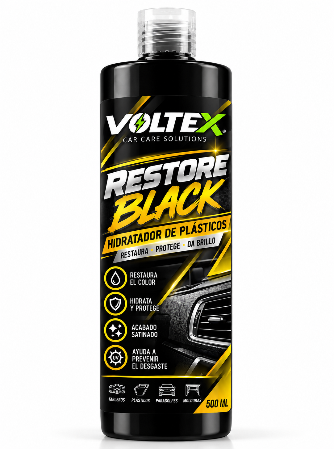 Voltex restore black 500 ml hodrata y protege