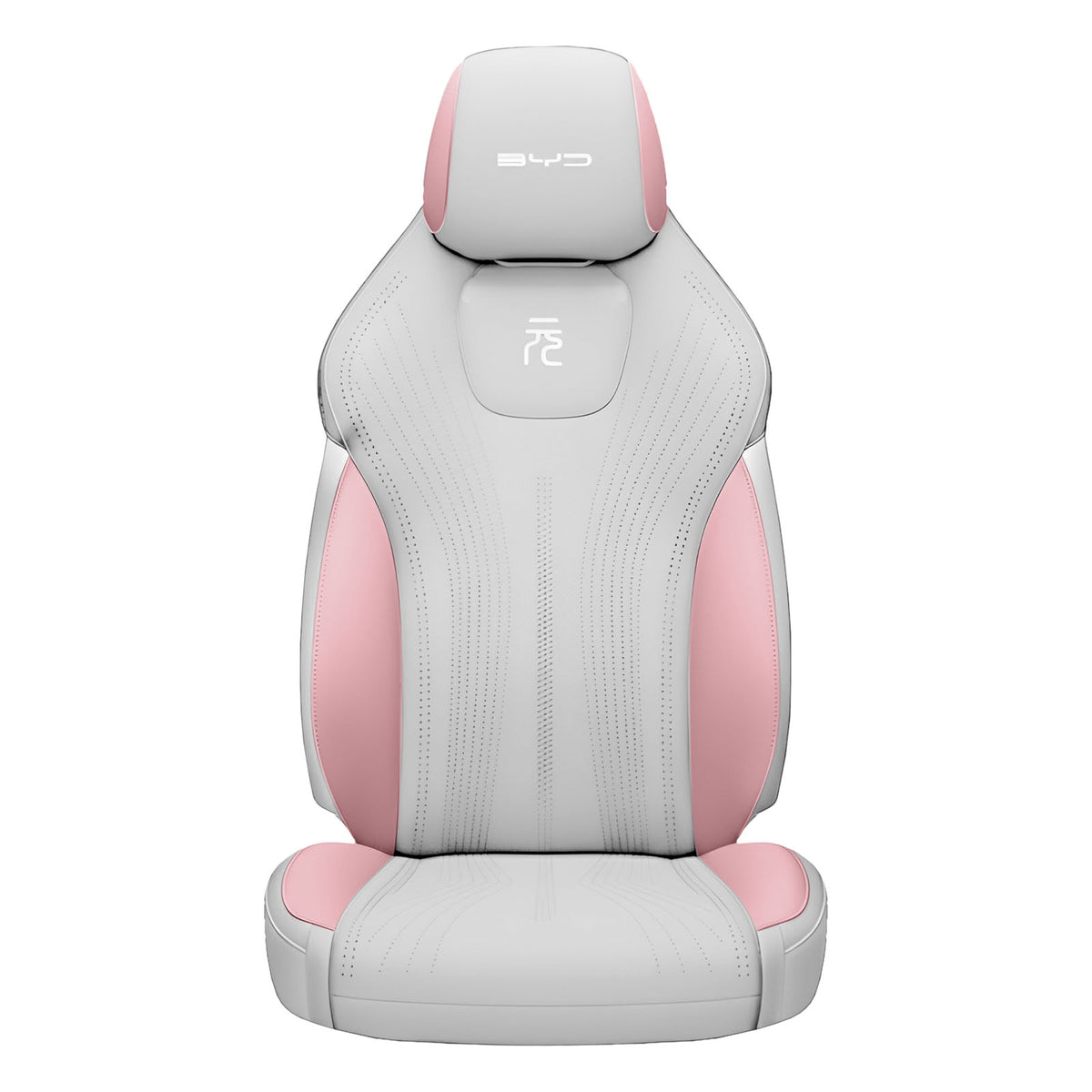 Kit Fundas BYD Yuan Plus 2022+ Gris Claro/Rosa Colocadas