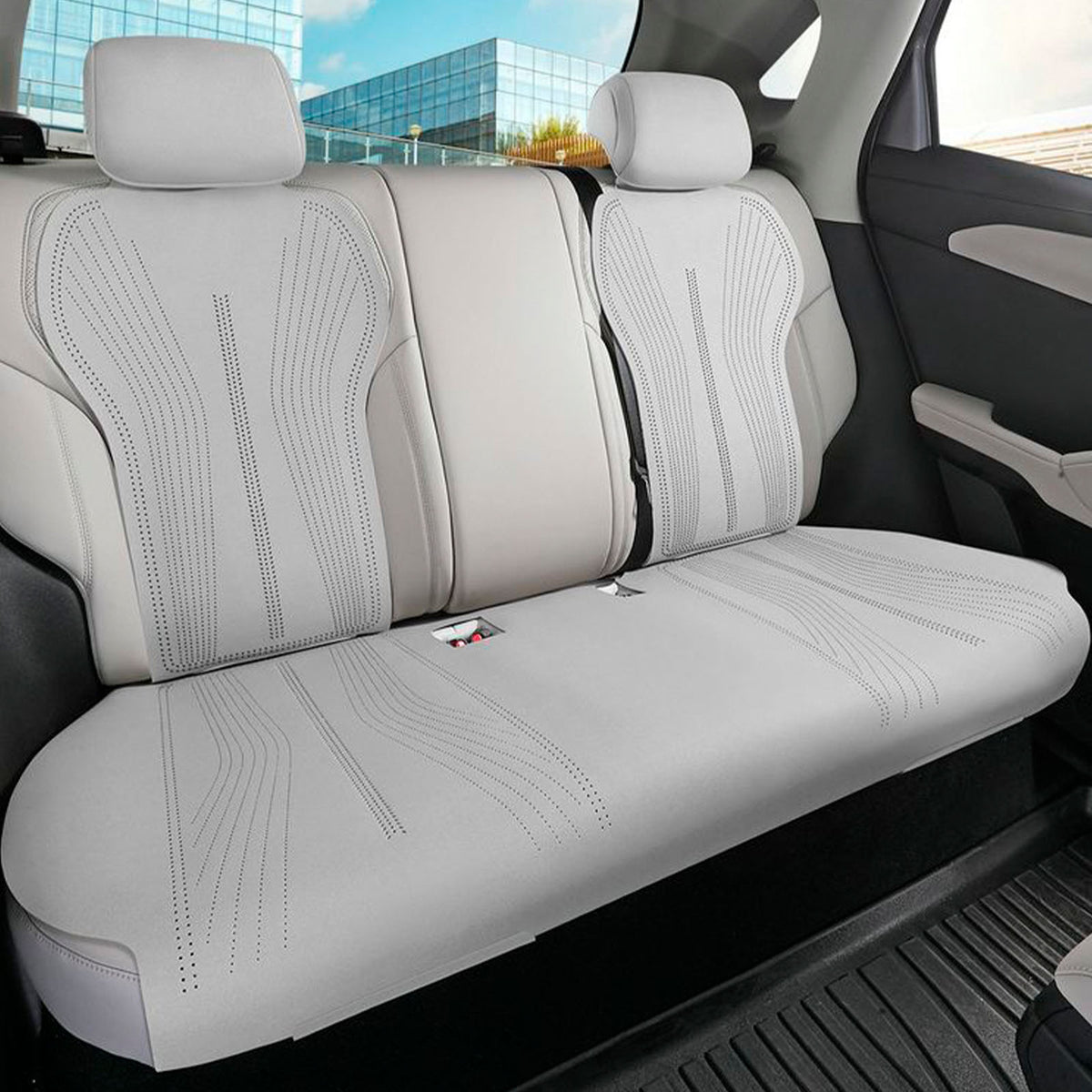 Kit Fundas BYD Yuan Plus 2022+ Gris Claro/Rosa Colocadas